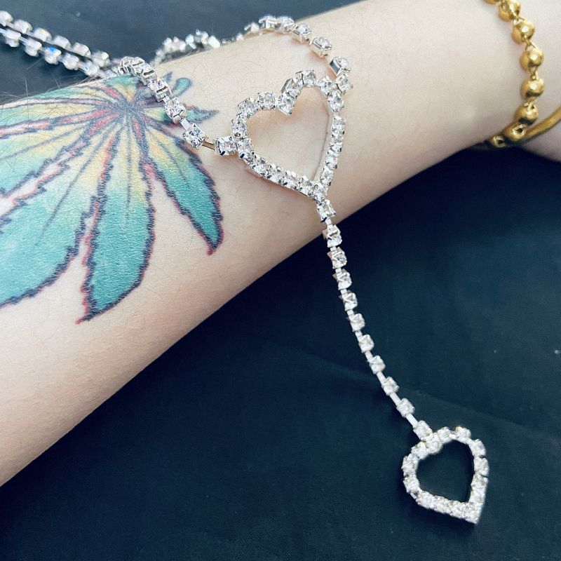 Thắt Lưng Liên Kết Tình Yêu 239207Thắt Lưng Dây Xích Kim Loại Mỏng Đính Kim Cương Nhân Tạo Cho Nữ