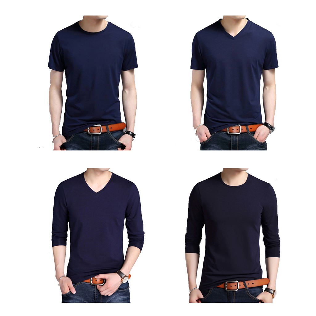 ❤️FREESHIP❤️ Áo phông nam màu xanh tím than vải cotton mềm mịn dáng body thời trang