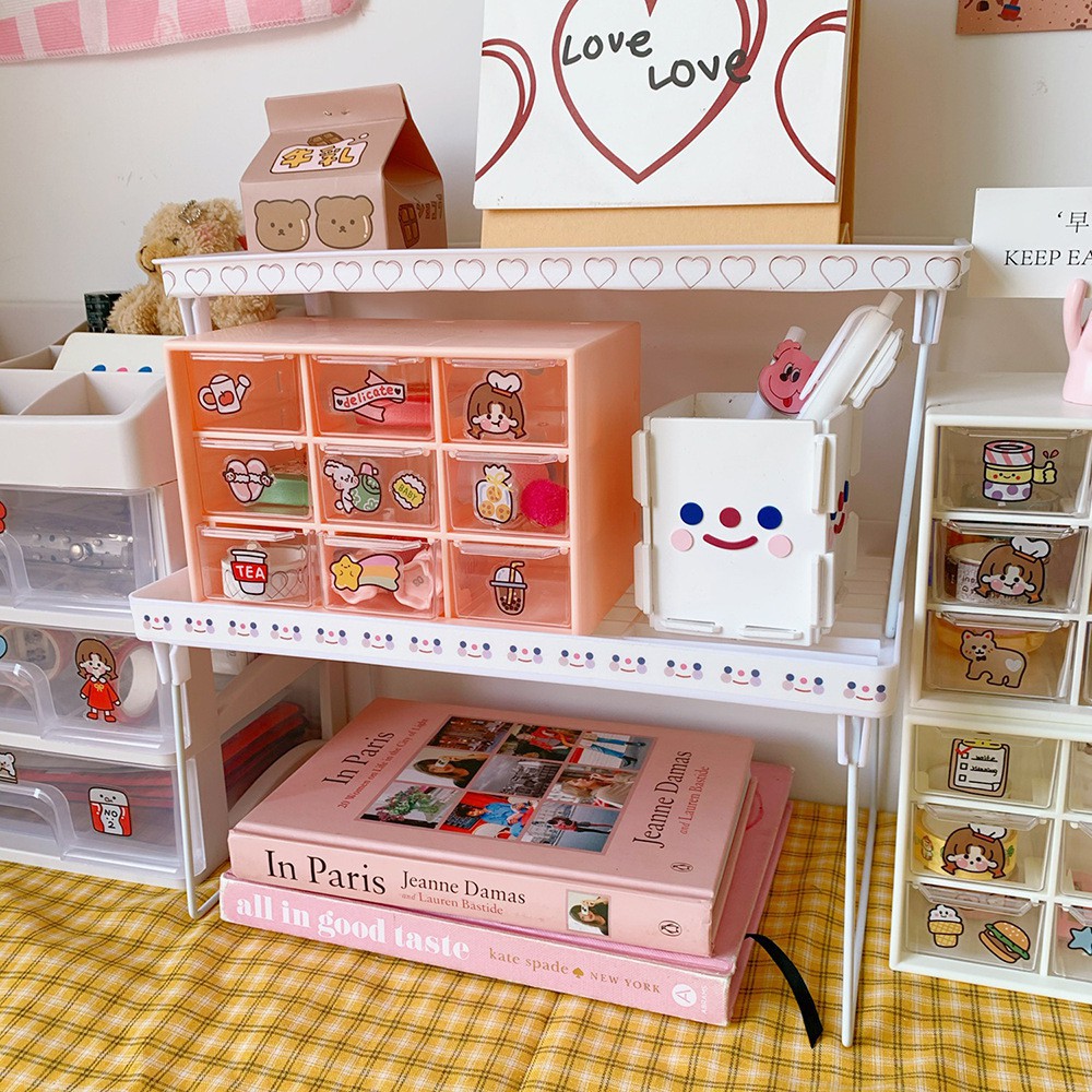 Tủ đựng sticker DecorMe hộp đựng sticker 9 ngăn kệ học để bàn Muji văn phòng phẩm