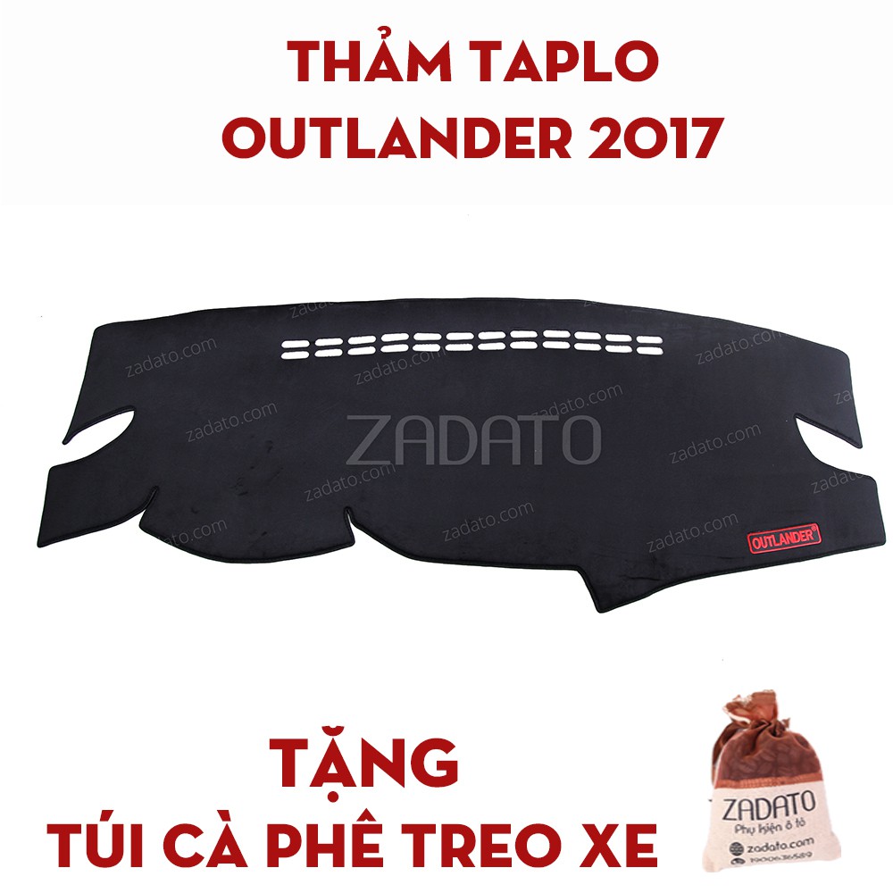 Thảm Taplo Mitsubishi Outlander - Thảm Chống Nóng Taplo Lông Cừu - TẶNG: Túi Cafe Treo Xe