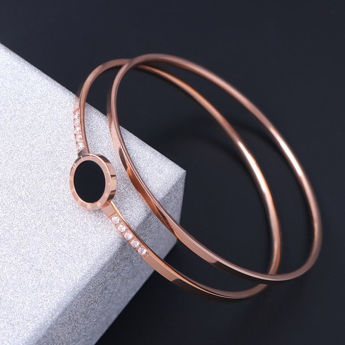 Bộ 2 Vòng Tay Nữ Mặt Tròn Titan Ko Đen TT 2707