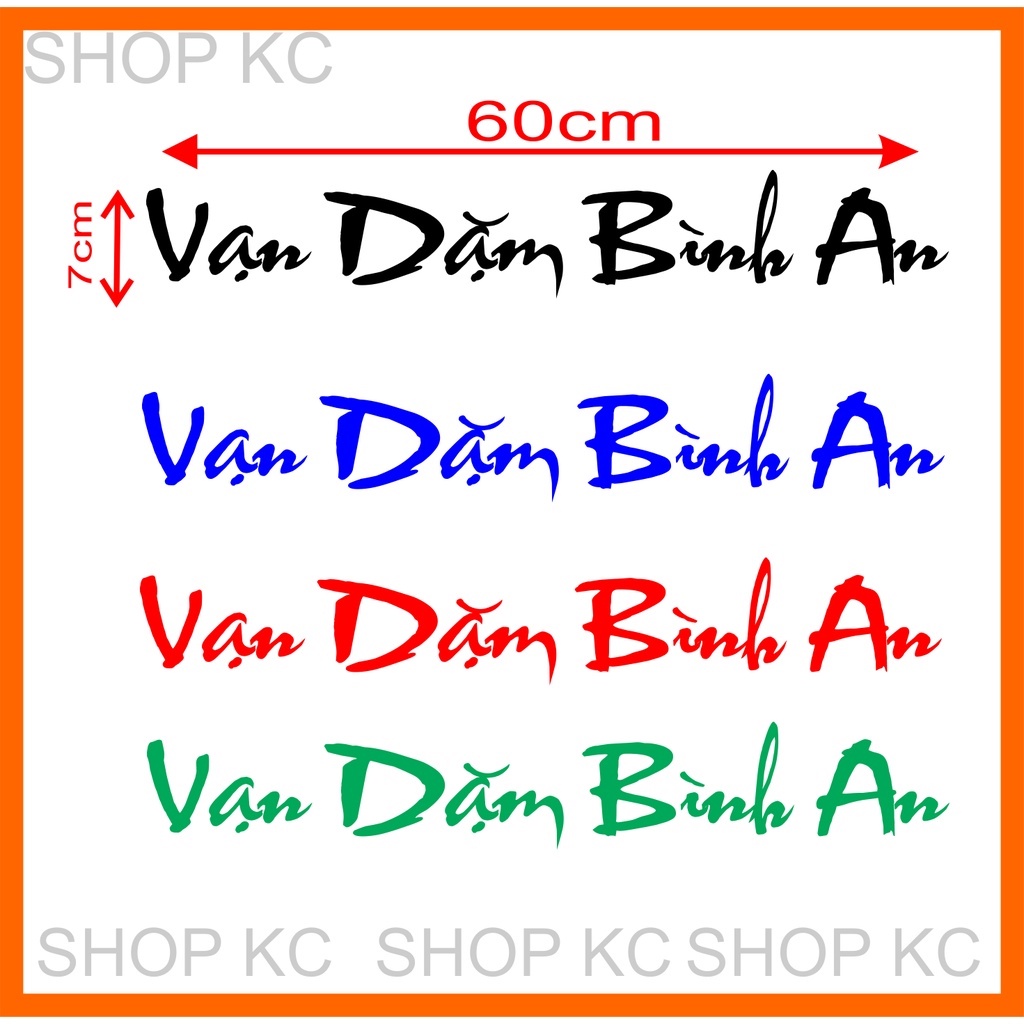 Chữ decal vạn dặm bình an dùng dán xe
