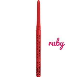 Chì kẻ viền môi dạng vặn không thấm nước Retractable NYX Lip Liner màu đỏ tươi Ruby