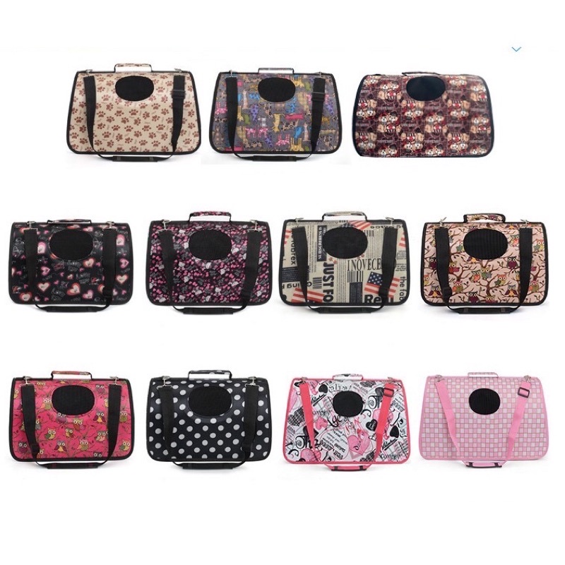 Túi vận chuyển chó mèo họa tiết cho bé dưới 7kg