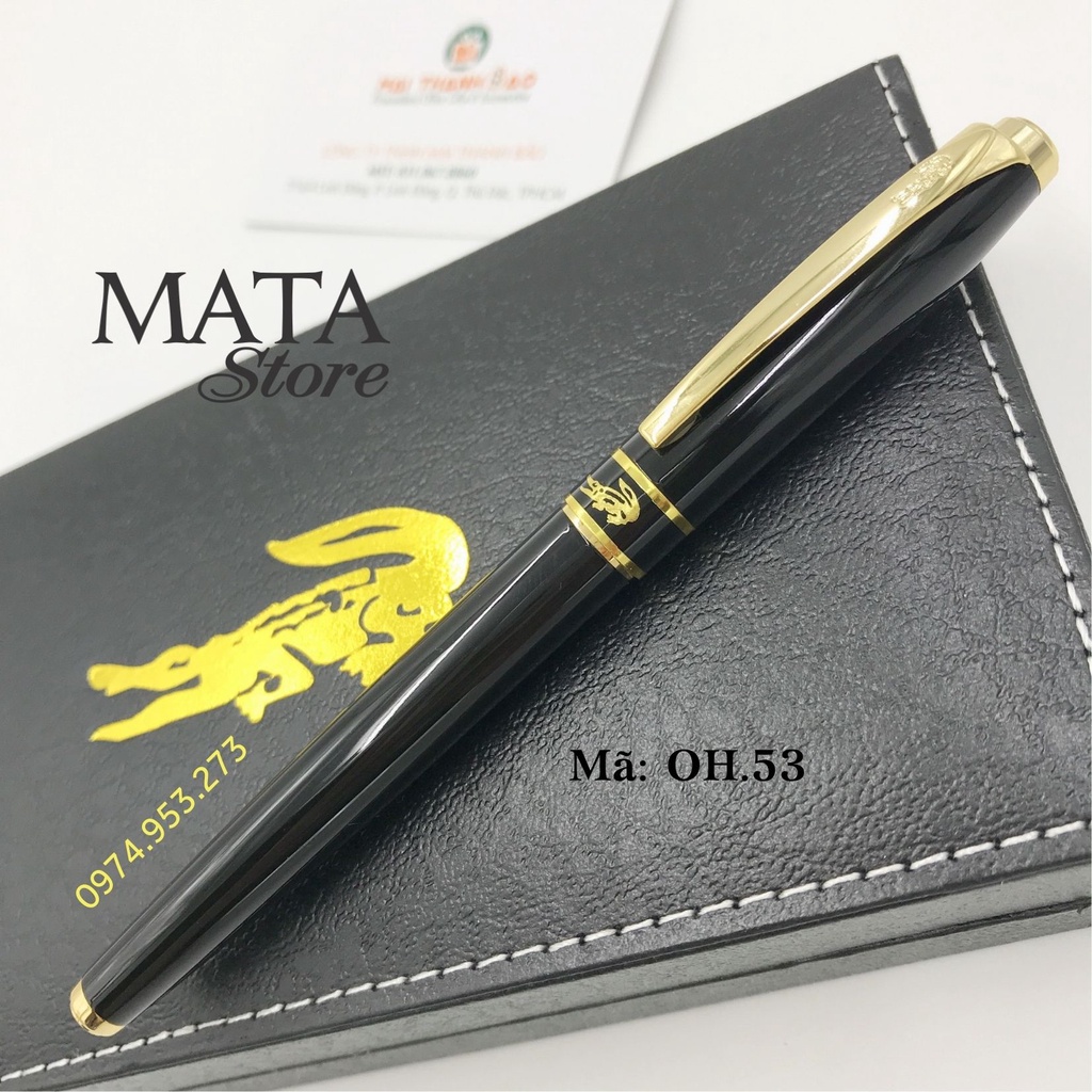 Bút ký cao cấp Cá sấu Crocodile mã OH.53 hàng xịn, nắp rút, mực nước, quà tặng doanh nhân khắc tên đẹp MataStore