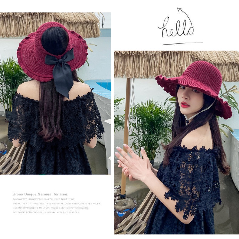 Mũ Nữ Chống Nắng Viền Nhúng Bèo Hở Đầu Gân Tăm P2140