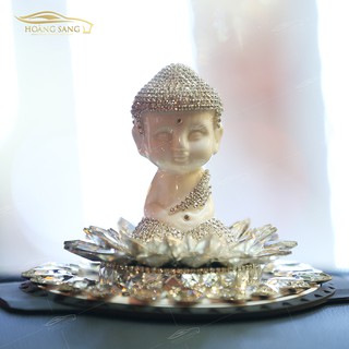 Tượng phật thích ca mâu ni tọa sen , đức phật thích ca mâu ni , tượng đá phá lê cao cấp