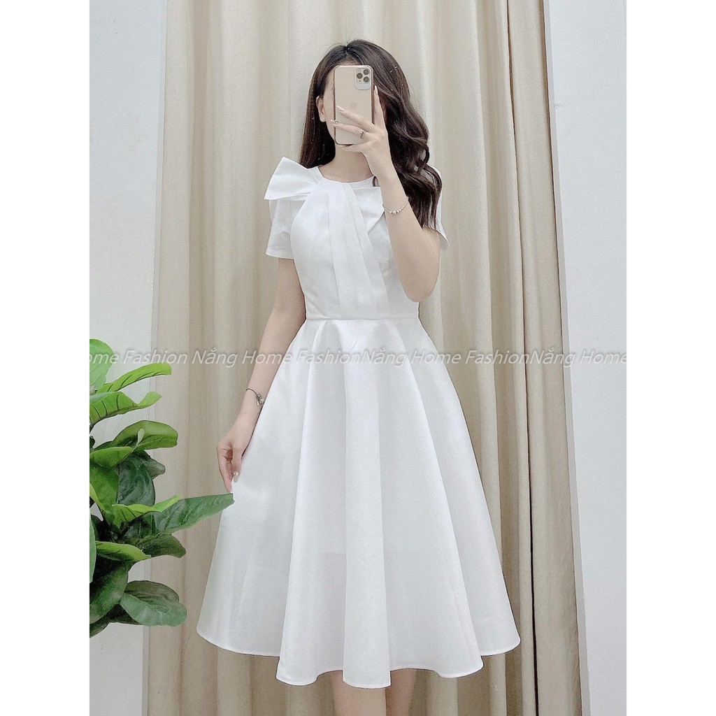 Váy trắng thiết kế Vivian Dress dự tiệc đi cưới sự kiện - Ảnh thật 100% - Thời Trang Váy