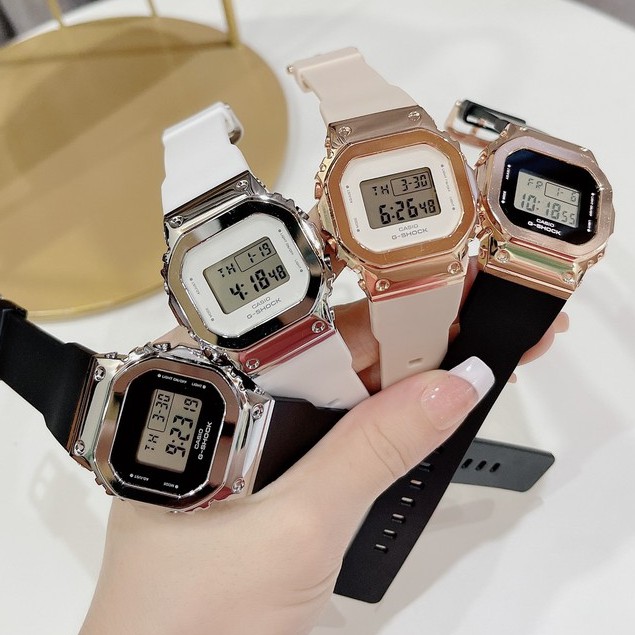 Đồng Hồ Nam Nữ Casio G-Shock dáng Vuông Trẻ Trung Hợp Trend Giới Trẻ Nam Nữ Đều Chuộng viền thép không gỉ dây cao su mềm