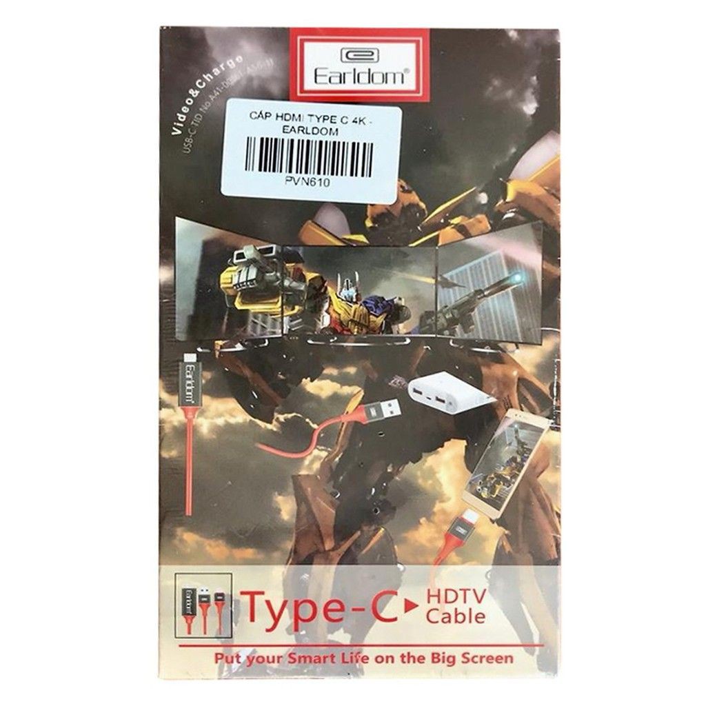 Cáp Hdmi Type C 4K - Chuyển Tín Hiệu Từ Cổng Type C Lên Hdtv - Earldom (PVN610)