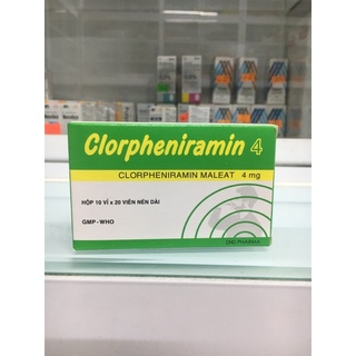 sản phẩm clopheramin 4mg ( hộp 10vĩ x 20 viên)