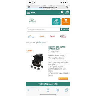 Xe đẩy đôi combi