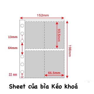 Sheet Đựng card dành cho Binder a5