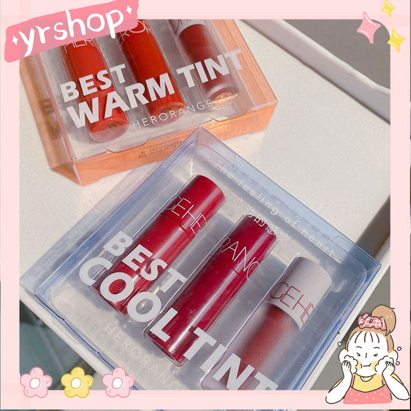 [Hàng mới về] Set Son Môi Mini Herorange Màu Sắc Xinh Xắn Lâu Trôi