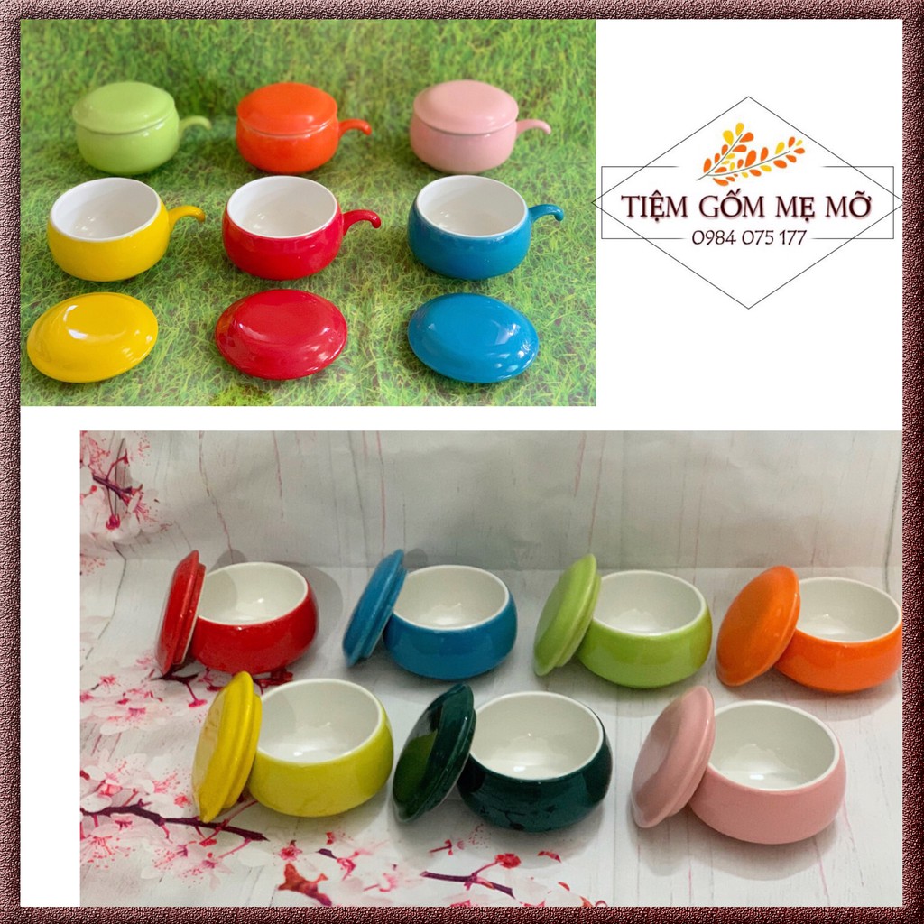 Hũ sứ caramen, hũ sữa chua dáng béo dung tích 100ml - gốm sứ Bát Tràng