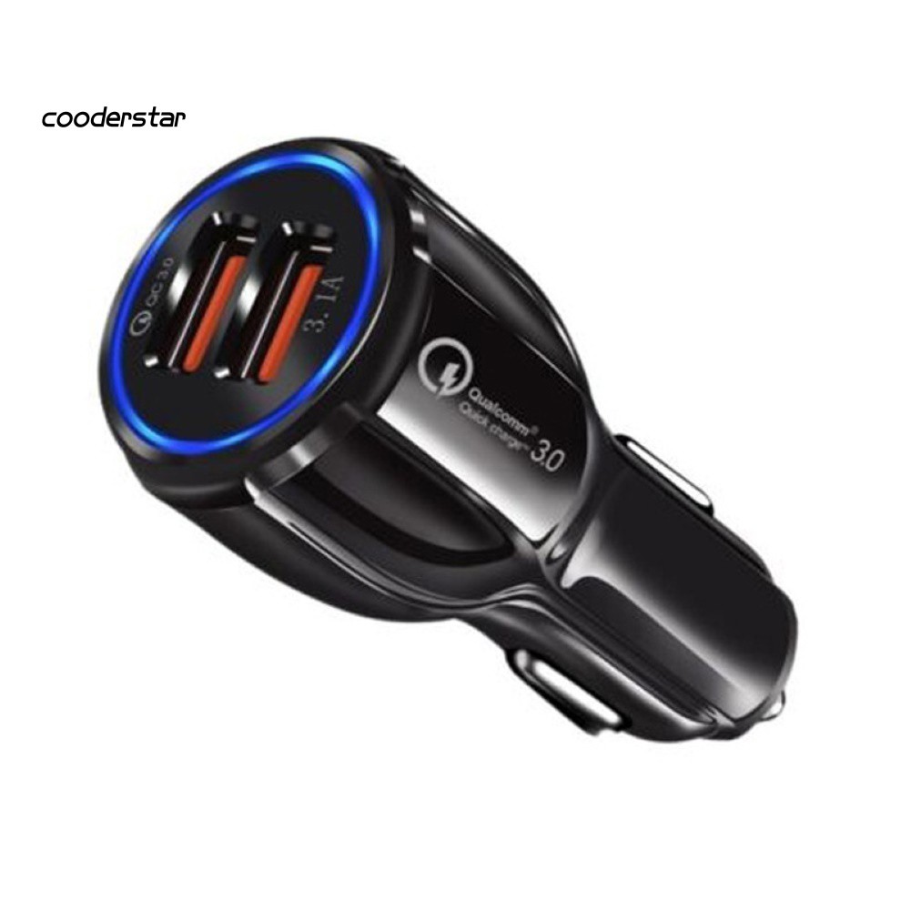 Cốc sạc nhanh gồm hai cổng USB QC3.0 3.1A dành cho ô tô