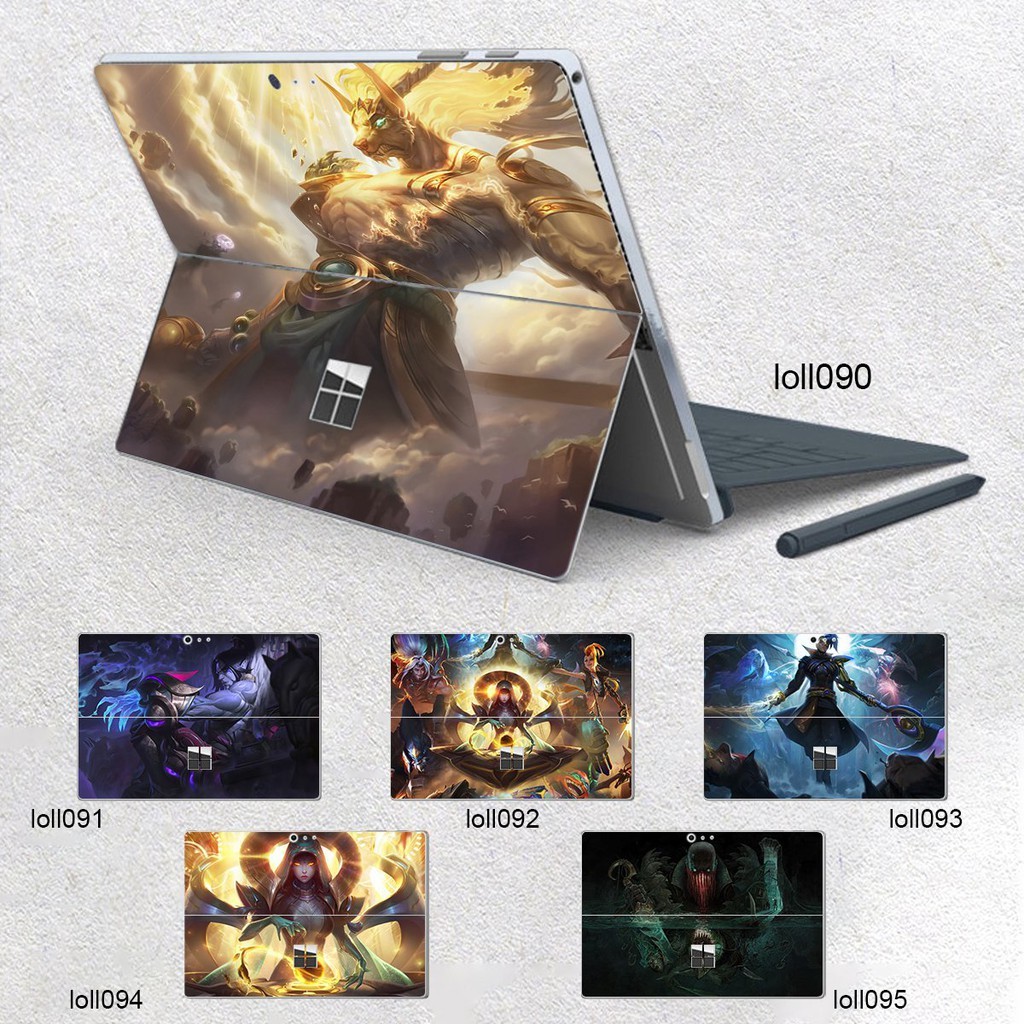 Skin dán hình Liên Minh Huyền Thoại x13 cho Surface Go, Pro 2, Pro 3, Pro 4, Pro 5, Pro 6, Pro 7, Pro X