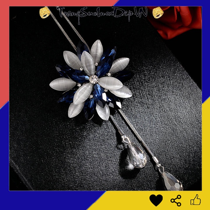 Dây chuyền nữ phong cách Hàn Quốc rớt hoa tuyết kiểu dài siêu đẹp, hợp thời trang, mang phong cách, dễ phối đồ