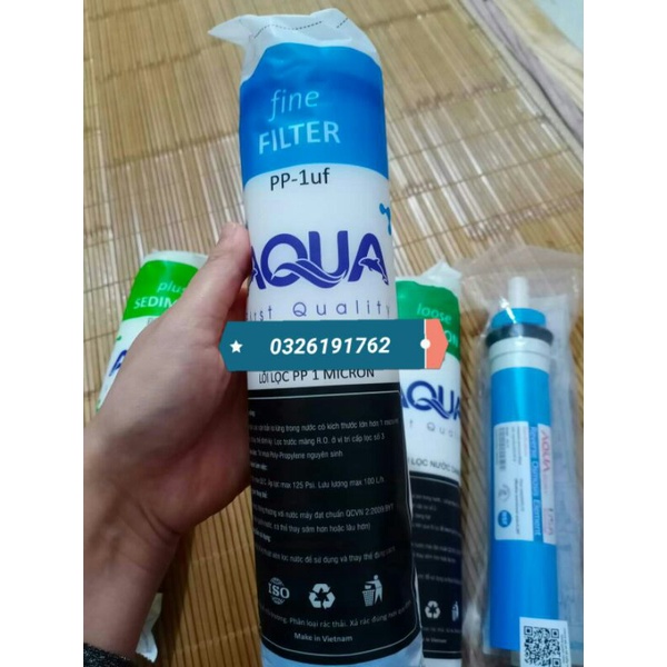Bộ 3 lõi lọc nước 1-2-3 AQUA (Dùng được cho mọi máy RO)