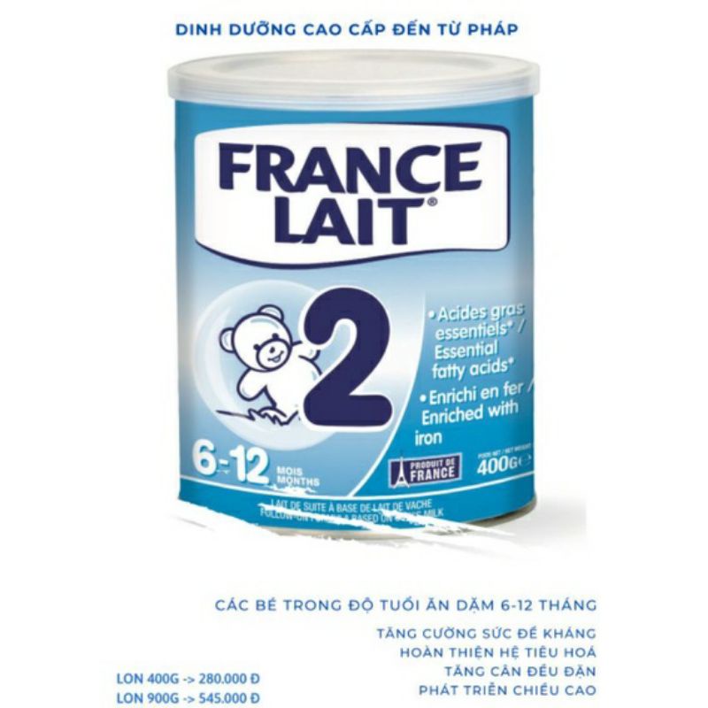 Sữa France lait số 3 lon 900g hạn 12/2023 sữa mát tăng cân  phát triển toàn diện