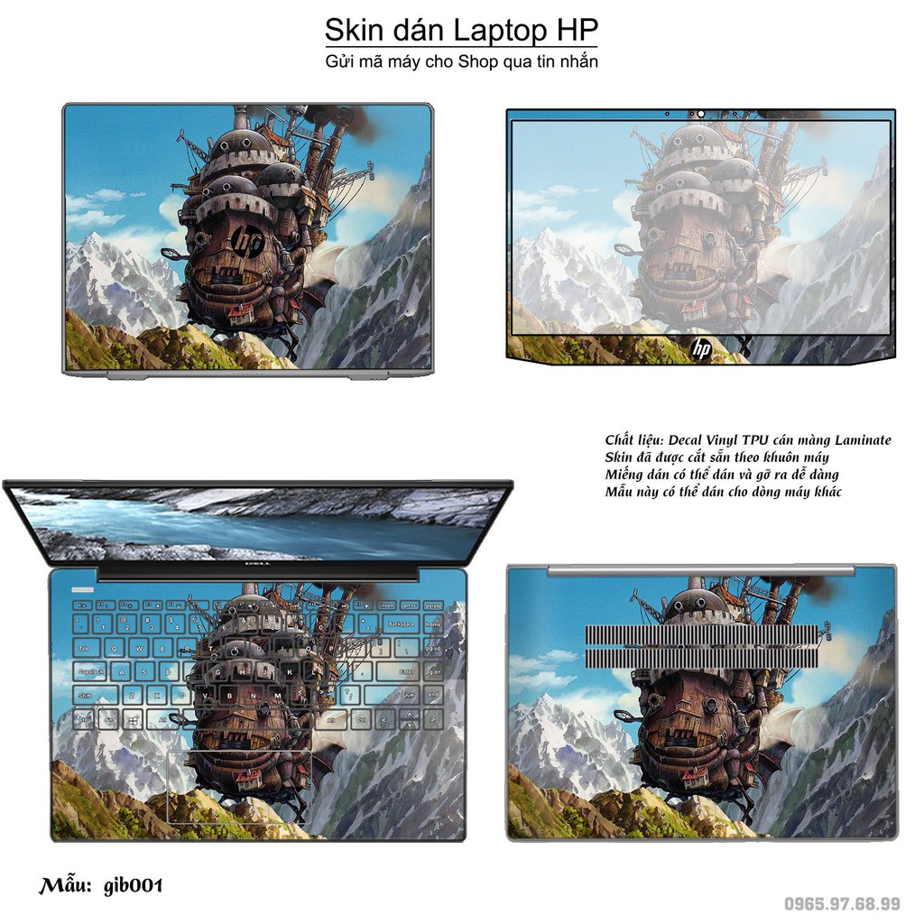 Skin dán Laptop HP in hình Ghibli (inbox mã máy cho Shop)