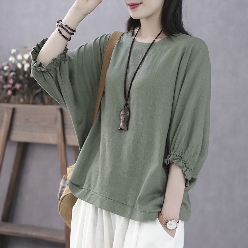 Áo tay cánh dơi ngắn dáng rộng thời trang mùa hè cho nữ