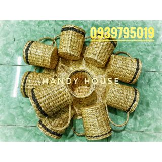 Chậu cắm hoa bằng lục bình- hình cái tách -miệng W15cmx cao H17cm- cắm hoa siêu đẹp