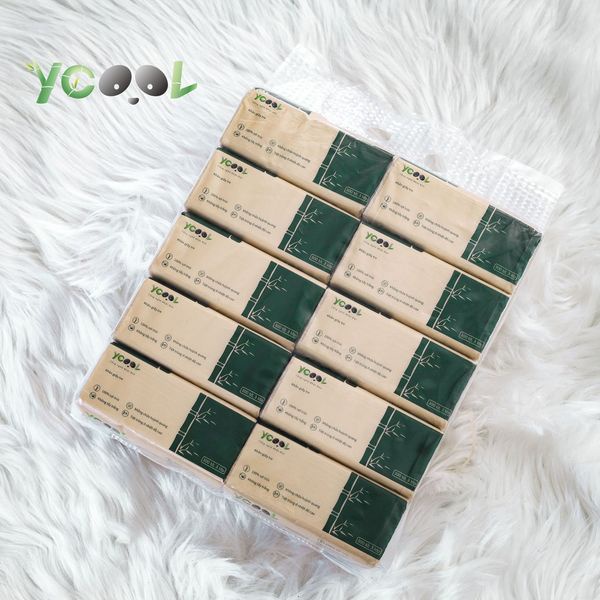 Khăn giấy tre YCOOL [30 gói/300 tờ/4 lớp] khăn giấy rút siêu dai siêu mịn, khăn giấy đa năng.