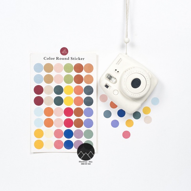 Miếng dán sticker tròn trang trí phòng và dán trang trí chụp ảnh