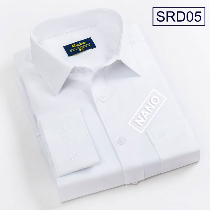 [HÀNG VIỆT NAM] Áo Sơ Mi Nam Công Sở Trung Niên Dài Tay Thương Hiệu Anton Vải Nano Màu Trắng Chống Nhăn - SRD05