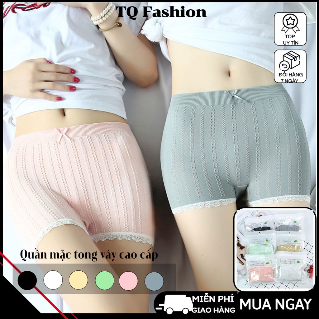 Quần Mặc Trong Váy FREESHIP Quần Mặc Váy Ngắn Coton Dệt Gân Cao Cấp Q450TQ Fashion