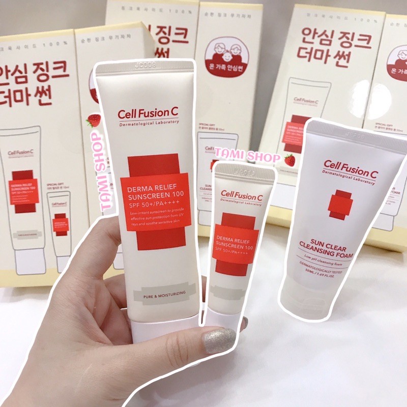 KEM CHỐNG NẮNG CELL FUSION C DERMA RELIEF SUNSCREEN 100 SPF50 (DATE T9/2022)