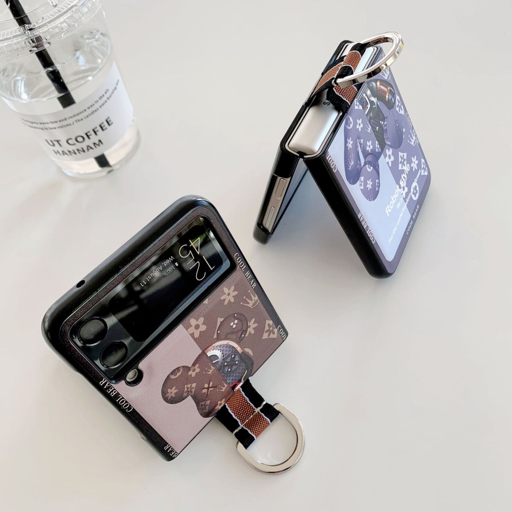 Ốp điện thoại HOCE da họa tiết gấu thời trang cho Samsung Galaxy Z Flip 3 Z Flip 4 Flip3 zflip4 5G Z Flip 3