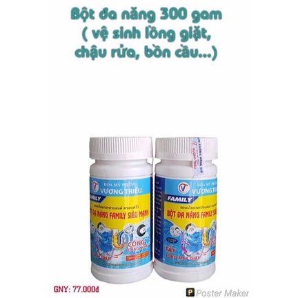 ( GIÁ TỐT NHẤT) Bột tẩy đa năng 300gr vệ sinh lồng giặt, chậu rửa, bồn cầu...siêu mạnh