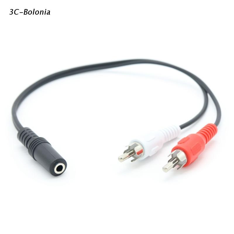 Cáp Chuyển Đổi Âm Thanh Từ Ổ Cắm Cái 3.5mm Sang 2 Phích Cắm RCA Chuyên Dụng