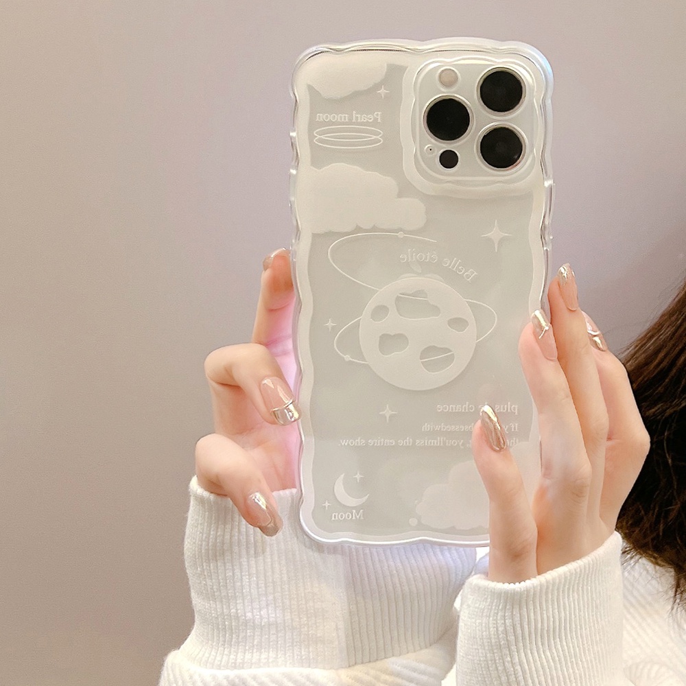 Ốp Điện Thoại TPU Mềm Trong Suốt Chống Sốc Viền Lượn Sóng Màu laser Cho iPhone 11 12 13 Pro max mini XS max xr 7 8 se2020 plus