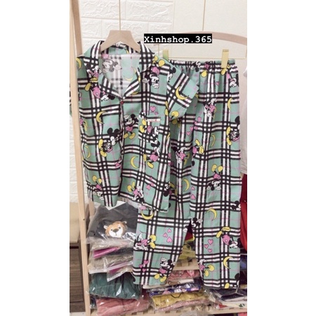 Bộ ngủ nữ pijama cộc tay chất thun cotton thoáng mát