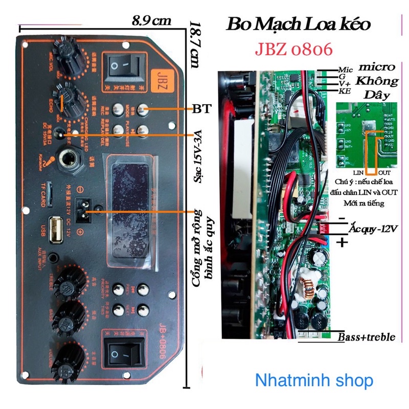 Mạch loa kéo Jbz 0806.( bo mạch chính).