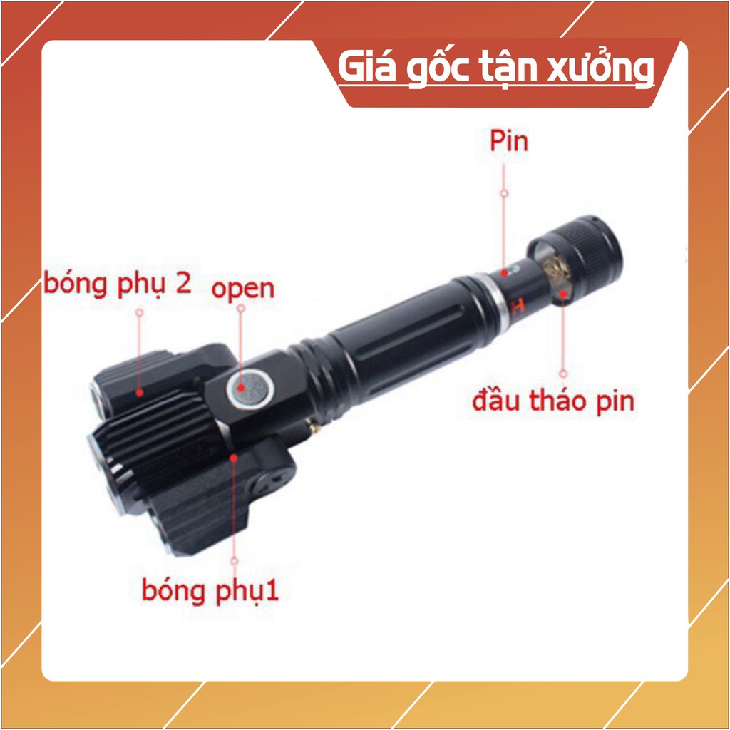 [ sale mùa hè] Sẵn hàng ĐÈN PIN CẦM TAY 3 BÓNG SIÊU SÁNG - XOAY 360 ĐỘ .