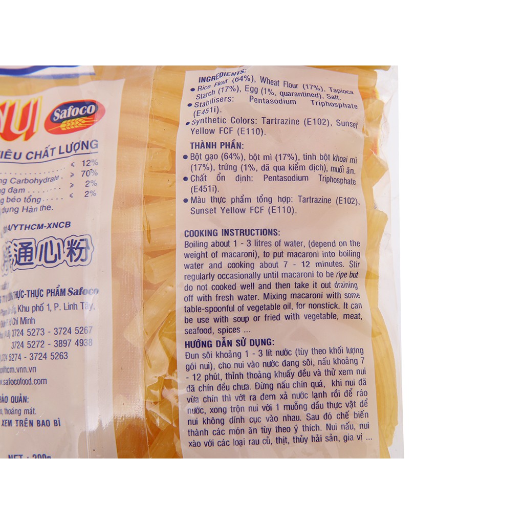 Nui ống lớn Safoco gói 200g hsd 2021 | BigBuy360 - bigbuy360.vn