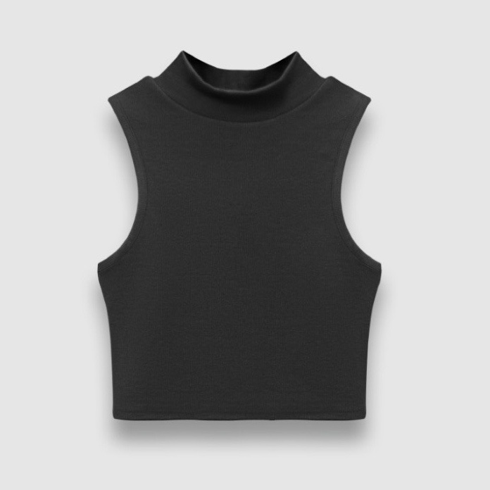 Áo croptop cổ lọ, áo ba lỗ vải borip dày dặn-UNISEX 198