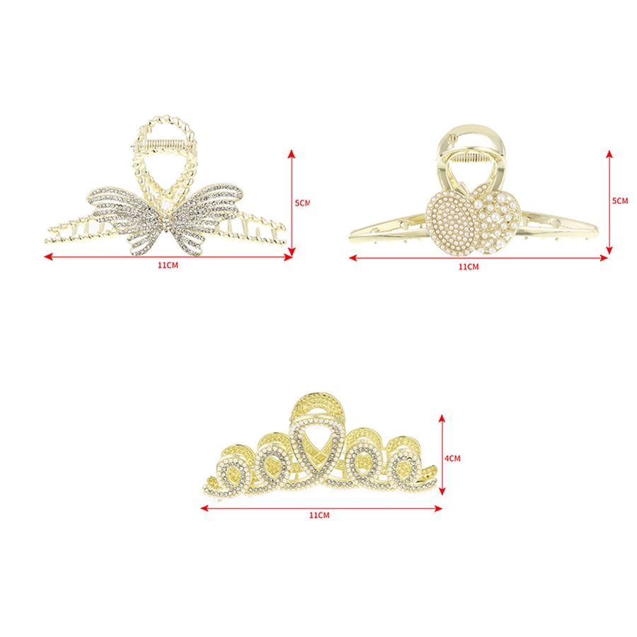 Kẹp Tóc Đuôi Ngựa Lớn Đính Đá Và Ngọc Trai Bằng Hợp Kim Phong Cách Hàn Quốc Cho Nữ