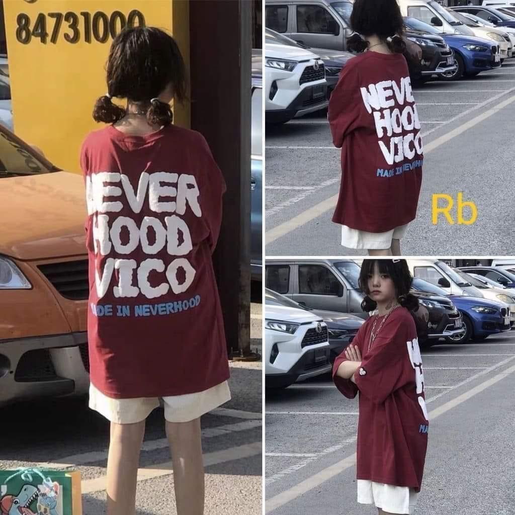Set bộ áo thun tay lỡ dáng rộng in chữ NEVER kèm quần đùi dáng rộng unisex nam nữ mặc được ZADOLA