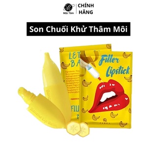 Son Chuối Dưỡng Môi, Khử Thâm Môi Collagen Filler Lipstick Banana, Ủ Môi Căng Mọng Sáng Hồng. Tặng Kèm Son Kem Lì