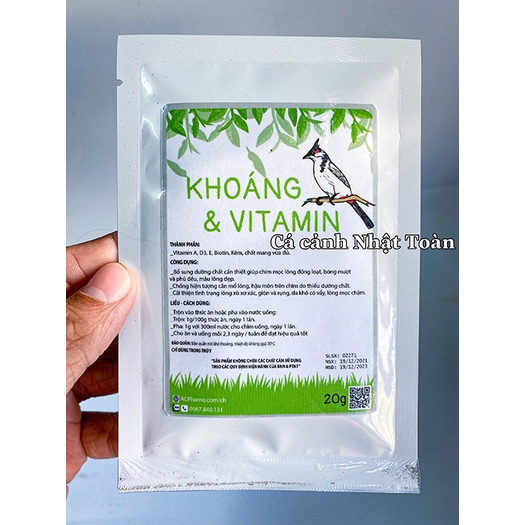 KHOÁNG VÀ VITAMIN CHO CHIM CẢNH ACPHARNO 20G