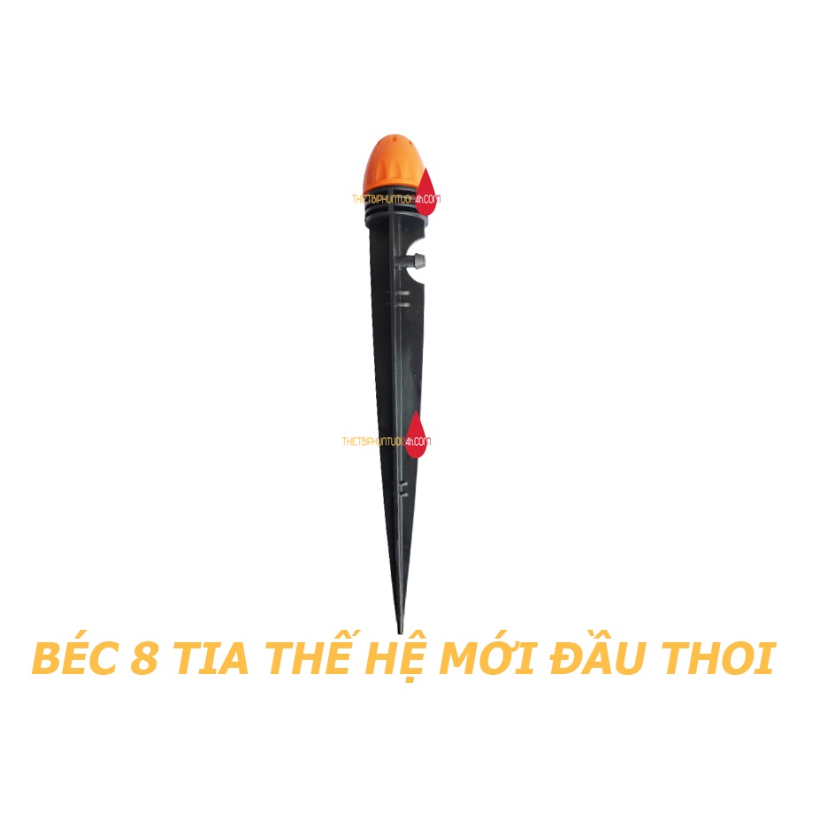 Béc tưới nhỏ giọt 8 tia tưới gốc chậu cây cảnh dưa lưới hoa hồng rau điều chỉnh được lưu lượng đầu thoi mẫu mới - MHL