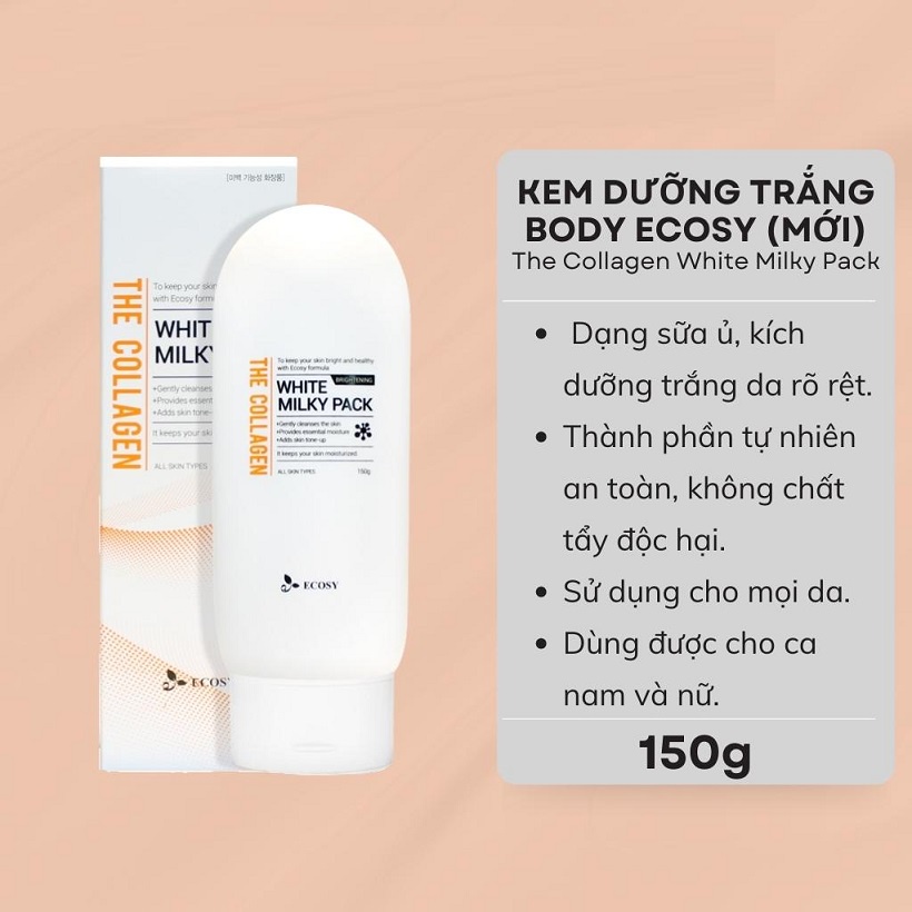 Kem dưỡng trắng da body The Collagen White Milky Pack ECOSY