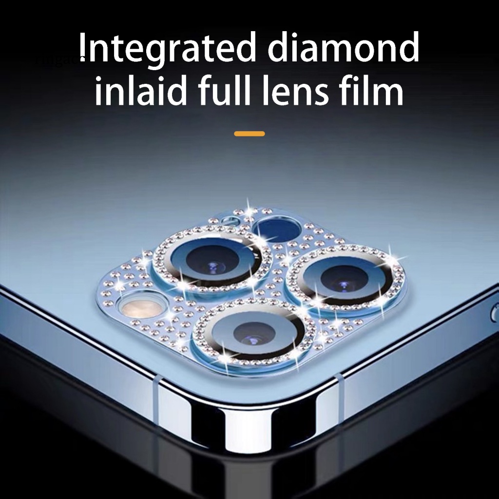 Miếng Dán Bảo Vệ Ống Kính Máy Ảnh Sau Điện Thoại Đính Đá Lấp Lánh Chống Trượt