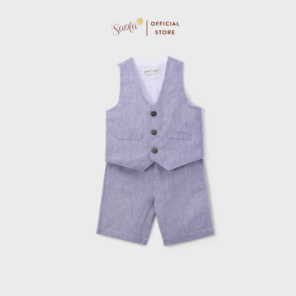 Bộ Gile Chất Liệu Linen Cao Cấp Phong Cách Hàn Quốc Cho Bé Trai - AVETT SET - GIL001 - SAOLA KIDS CLOTHING