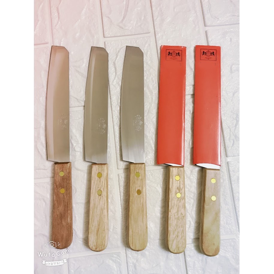 Dao INOX Bìa Đỏ Cán Gỗ 312 Siêu Bén Tiện Lợi Cho Nhà Bếp 312